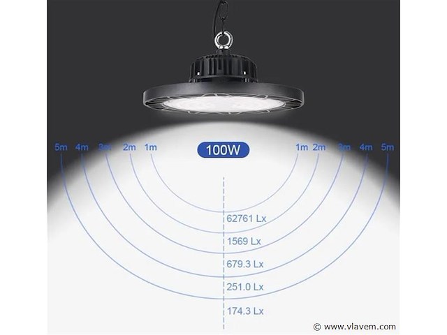 Highbay ufo 100w - pro design smd - dimbaar - koud wit 6500k x (20) - afbeelding 2 van  9