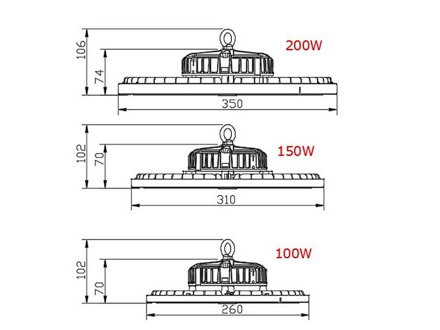 Highbay ufo 150w - dimbaar - koud wit 6500k x (20) - afbeelding 5 van  5
