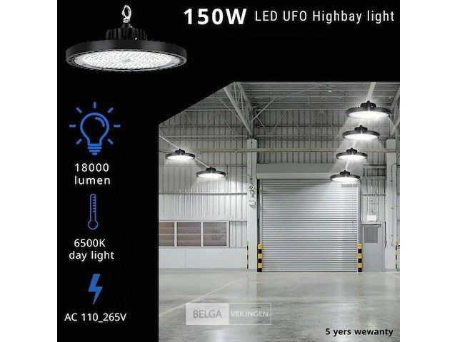 Highbay ufo 150w - pro design smd - dimbaar - koud wit 6500k x (40) - afbeelding 1 van  10