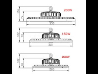 Highbay ufo 150w - pro design smd - dimbaar - koud wit 6500k x (4) - afbeelding 9 van  9