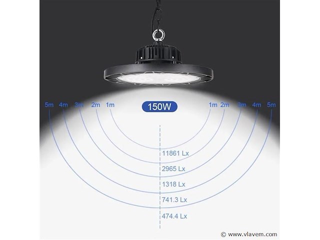 Highbay ufo 150w - pro design smd - dimbaar - koud wit 6500k x (4) - afbeelding 6 van  9