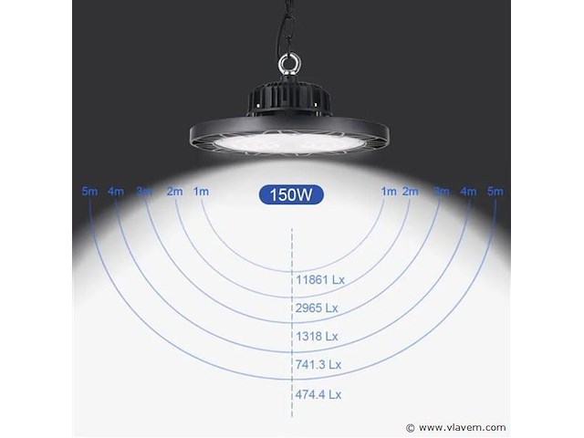 Highbay ufo 150w - pro design smd - dimbaar - koud wit 6500k x (4) - afbeelding 6 van  9