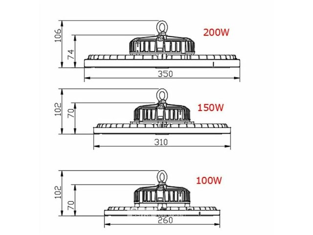 Highbay ufo 150w - pro design smd - dimbaar - koud wit 6500k x (4) - afbeelding 10 van  10