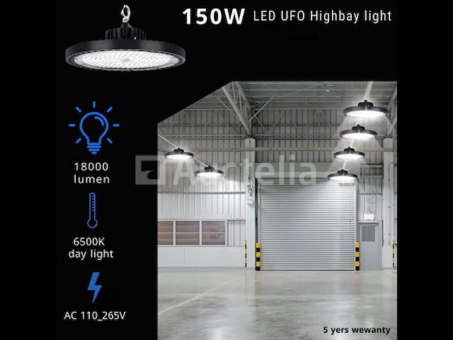 Highbay ufo 150w - pro design smd - dimbaar - koud wit 6500k x (8) - afbeelding 2 van  9