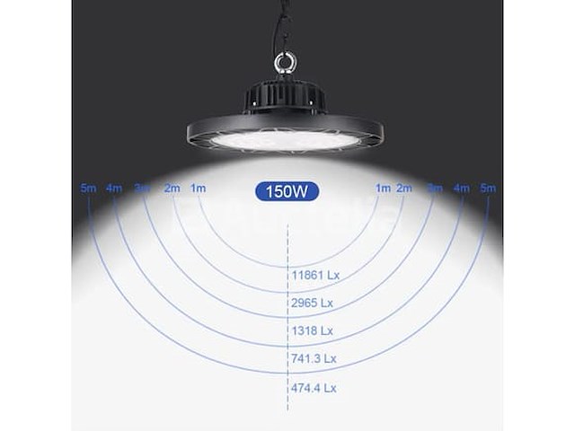 Highbay ufo 150w - pro design smd - dimbaar - koud wit 6500k x (8) - afbeelding 4 van  9