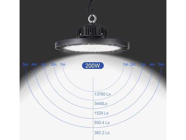 Highbay ufo 200w - dimbaar - koud wit 6500k x (8) - afbeelding 2 van  7