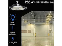 Highbay ufo 200w - dimbaar - neutraal wit 4000k x (4)