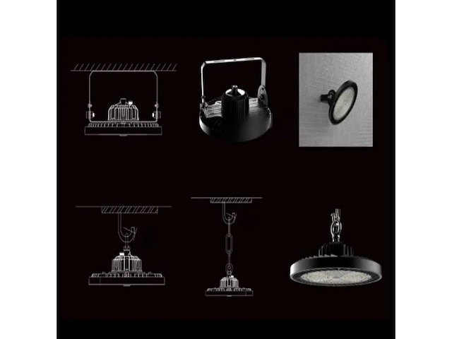 Highbay ufo 200w - dimbaar - neutraal wit 4000k x (8) - afbeelding 6 van  9