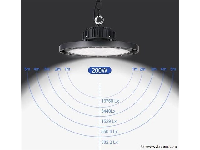Highbay ufo 200w - pro design smd - dimbaar - koud wit 6500k x (20) - afbeelding 2 van  9
