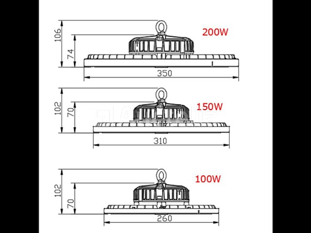 Highbay ufo 200w - pro design smd - dimbaar - koud wit 6500k x (40) - afbeelding 3 van  9