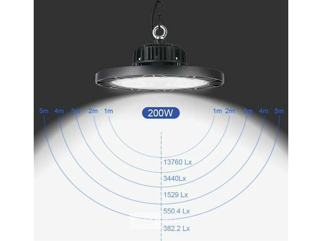 Highbay ufo 200w - pro design smd - dimbaar - koud wit 6500k x (4) - afbeelding 4 van  10