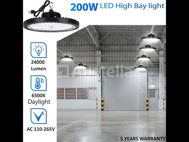 Highbay ufo 200w - pro design smd - dimbaar - koud wit 6500k x (8) - afbeelding 7 van  9
