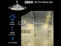 Highbay ufo 200w - pro design smd - dimbaar - neutraal wit 4000k x (4) - afbeelding 7 van  9