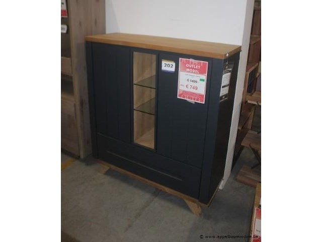 Highboard 2d+1l+3n +led jardin 39900ant antraciet - afbeelding 1 van  3