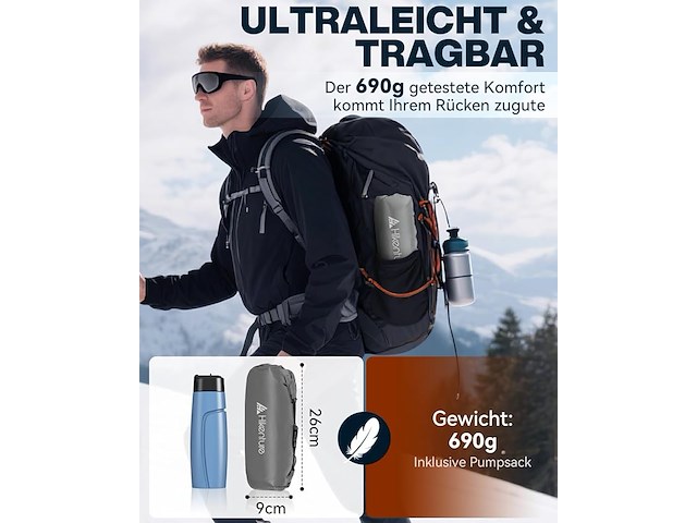 Hikenture 6.2 r-waarde ultralichte opblaasbare slaapmat - afbeelding 2 van  6