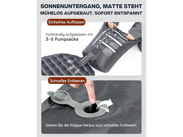 Hikenture 6.2 r-waarde ultralichte opblaasbare slaapmat - afbeelding 4 van  6