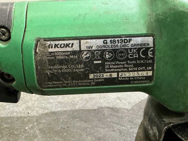 Hikoki g1813df haakse slijpmachine - afbeelding 3 van  3