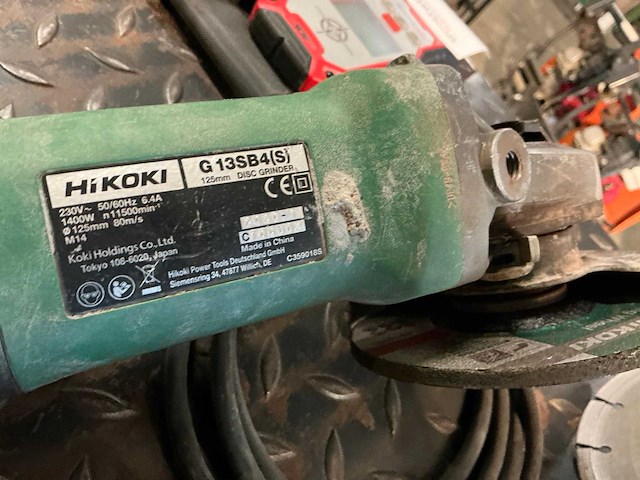 Hikoki g23sw2 en g13sb4 haakse slijpmachine (2x) - afbeelding 6 van  7