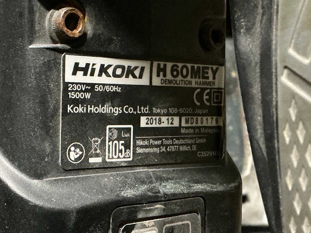 Hikoki h 60mey breekhamer - afbeelding 3 van  4