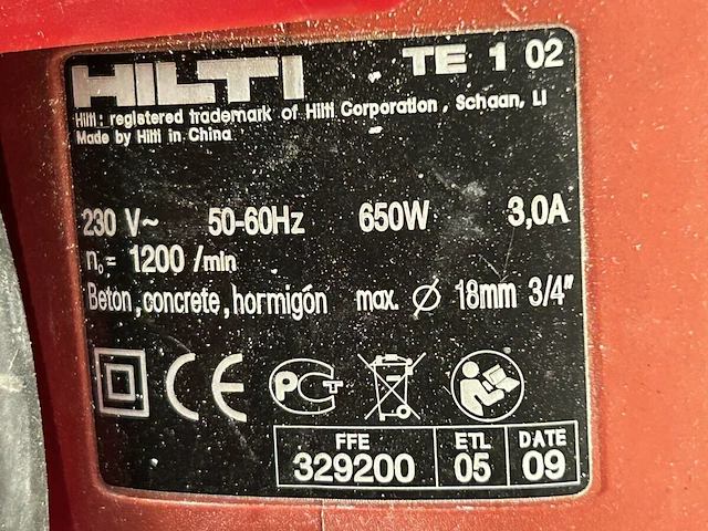 Hilti electrische boorhamer - afbeelding 3 van  3