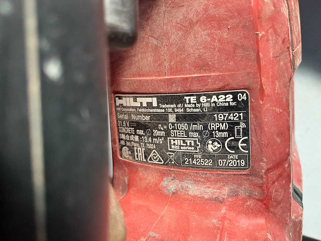 Hilti te 6-a22 boormachine - afbeelding 2 van  10