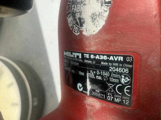 Hilti te 6-a36-avr boormachine - afbeelding 6 van  6