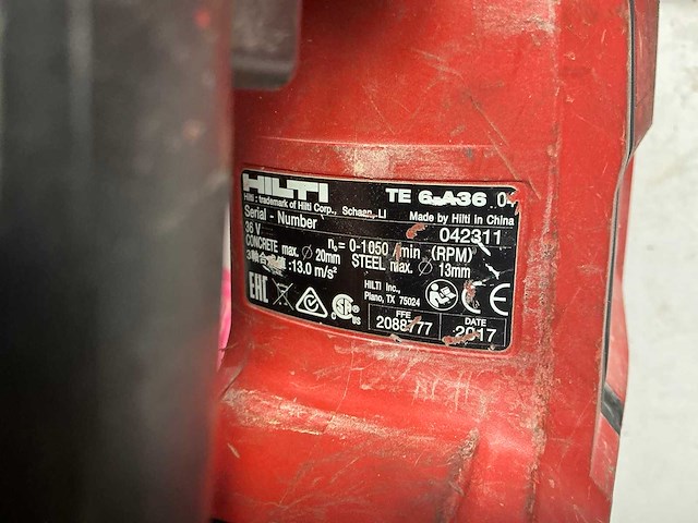 Hilti te 6-a36 boormachine (2x) - afbeelding 7 van  11