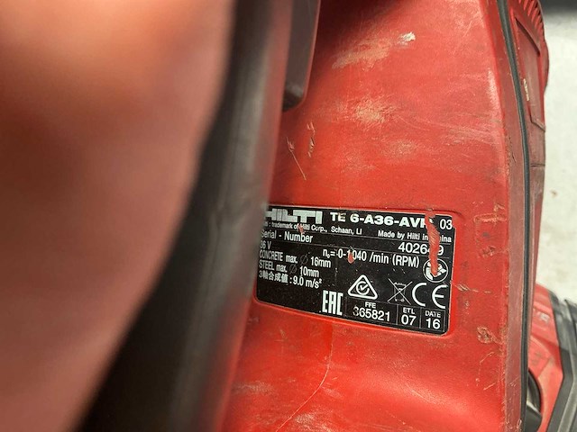 Hilti te 6-a36 boormachine (2x) - afbeelding 10 van  11