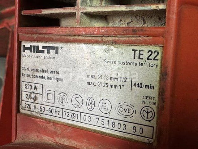 Hilti te22 rotary hammer - afbeelding 4 van  18