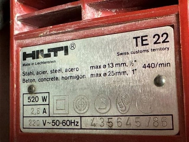 Hilti te22 rotary hammer - afbeelding 4 van  18