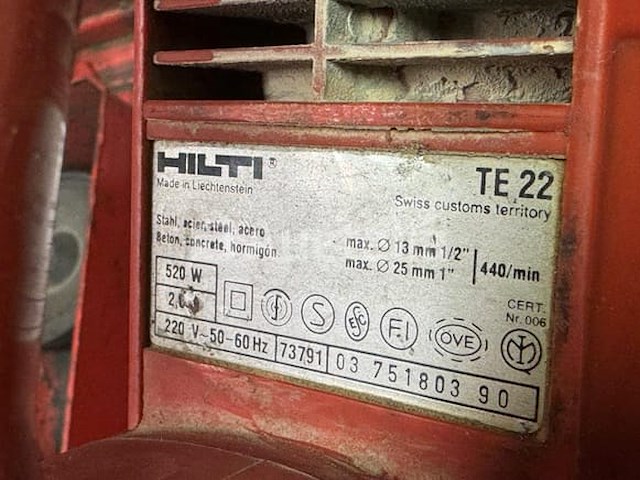 Hilti te22 rotary hammer - afbeelding 6 van  18