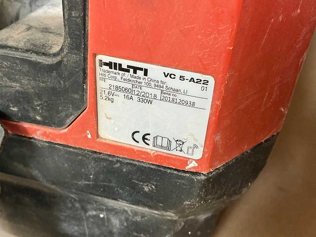 Hilti vc5-a22 accu stofzuiger - afbeelding 5 van  6