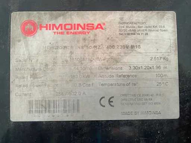 Himoinsa - hfw 200 - power generator - 2016 - afbeelding 6 van  16