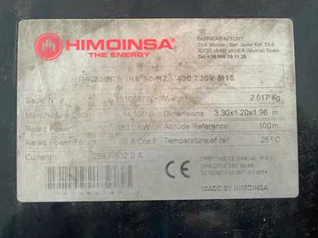 Himoinsa - hfw 200 - power generator - 2016 - afbeelding 6 van  16