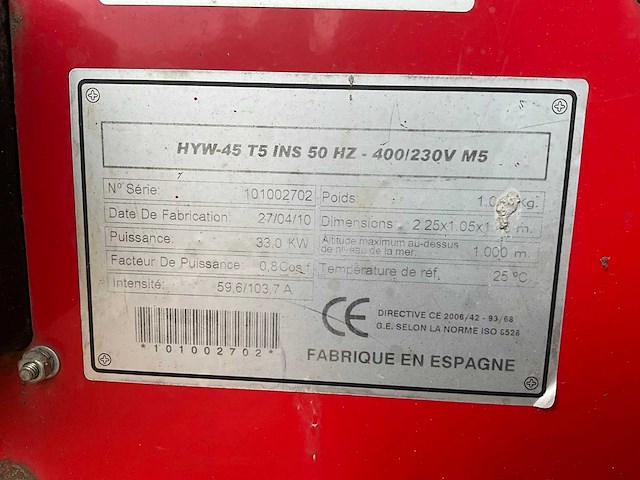 Himoinsa - hyw-45 - power generator - 2010 - afbeelding 9 van  10