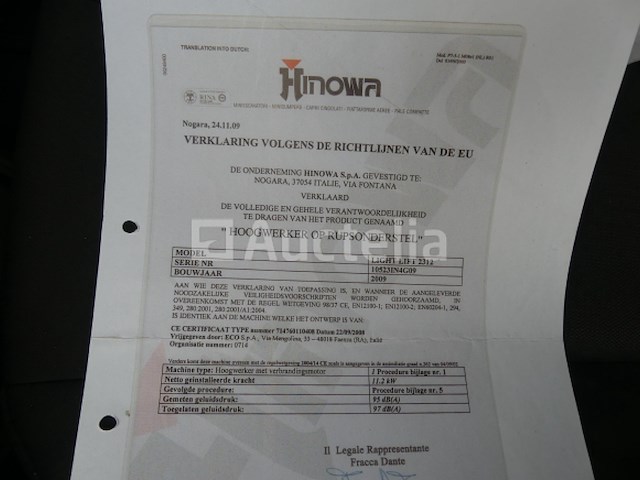 Hinowa light lift 23.12 crawler spider lift, de ryck r35t dubbelassige aanhangwagen (vin: 20108978) - afbeelding 6 van  27