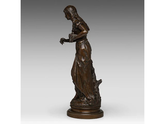 Hippolyte françois moreau (1832-1927); 'ophélie', patinated bronze 44 cm. (17.32 in.) - afbeelding 3 van  8