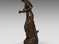 Hippolyte françois moreau (1832-1927); 'ophélie', patinated bronze 44 cm. (17.32 in.) - afbeelding 3 van  8