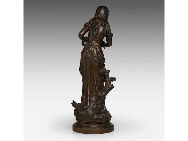 Hippolyte françois moreau (1832-1927); 'ophélie', patinated bronze 44 cm. (17.32 in.) - afbeelding 4 van  8