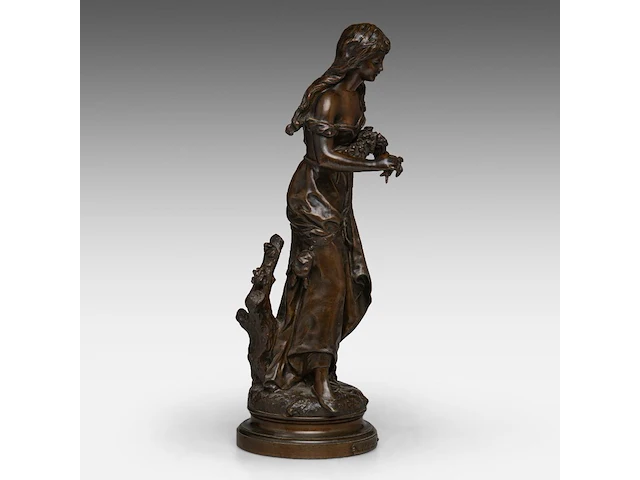 Hippolyte françois moreau (1832-1927); 'ophélie', patinated bronze 44 cm. (17.32 in.) - afbeelding 5 van  8