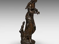 Hippolyte françois moreau (1832-1927); 'ophélie', patinated bronze 44 cm. (17.32 in.) - afbeelding 5 van  8