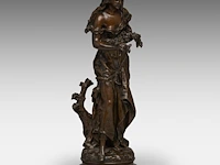 Hippolyte françois moreau (1832-1927); 'ophélie', patinated bronze 44 cm. (17.32 in.) - afbeelding 6 van  8