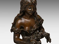 Hippolyte françois moreau (1832-1927); 'ophélie', patinated bronze 44 cm. (17.32 in.) - afbeelding 7 van  8