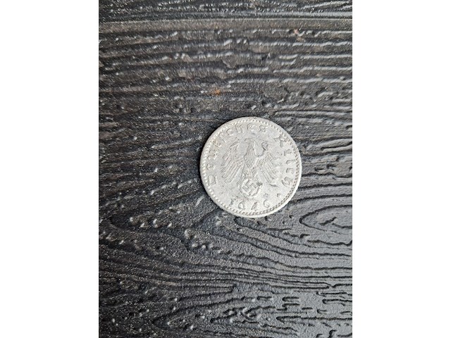 Historische aluminium munt 50 reichspfenning uit 1940 wo2 - afbeelding 1 van  2