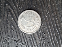 Historische aluminium munt 50 reichspfenning uit 1943 wo2 - afbeelding 1 van  2