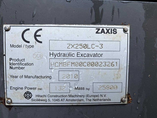 Hitachi - 2010 - zx250lc-3 - rupsgraafmachine - afbeelding 14 van  21