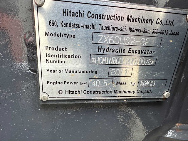 Hitachi - 2012 - zx 60 usb-3f - midigraafmachine - afbeelding 43 van  43