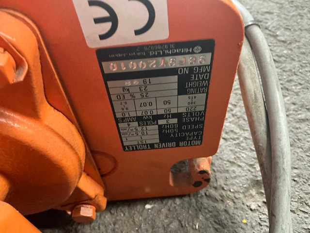 Hitachi 1 ton elektrische loopkat - afbeelding 5 van  5