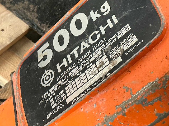 Hitachi 1/2sh2 elektrische kettingtakel - afbeelding 2 van  6