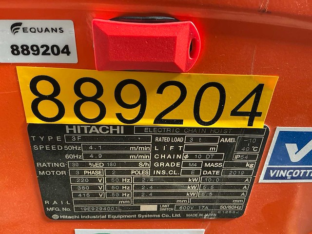 Hitachi 3f elektrische kettingtakel - afbeelding 5 van  5